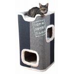 Trixie Cat Tower JORGE s odpočívadlem,šedá s béžovou kožešinou 78cm
